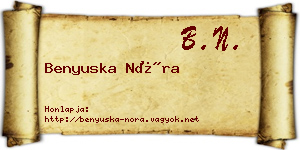 Benyuska Nóra névjegykártya